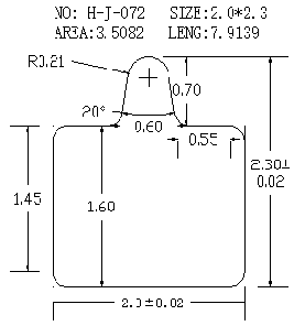 Support Bar H-J-072 drawing H-J-072