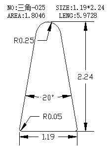 Triangular Wire SJ-025 drawing SJ-025