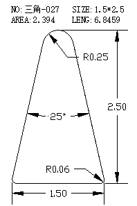 Triangular Wire SJ-027 drawing SJ-027