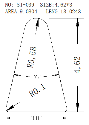 Triangular Wire SJ-039 drawing SJ-039