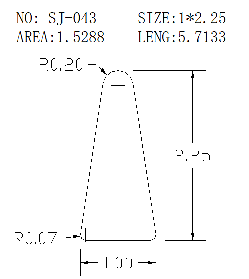 Triangular Wire SJ-043 drawing SJ-043
