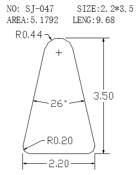 Triangular Wire SJ-047 drawing SJ-047