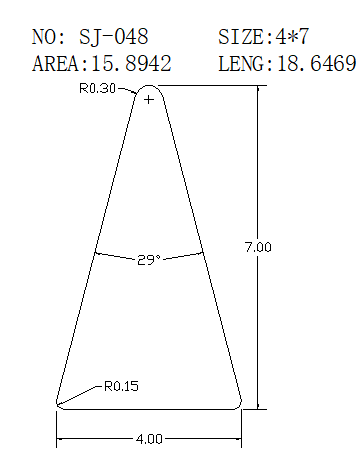 Triangular Wire SJ-048 drawing SJ-048