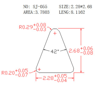 Triangular Wire SJ-055 drawing SJ-055