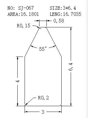 Triangular Wire SJ-067 drawing SJ-067