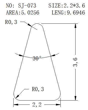 Triangular Wire SJ-073 drawing SJ-073