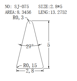 Triangular Wire SJ-075 drawing SJ-075