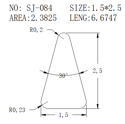 Triangular Wire SJ-084 drawing SJ-084
