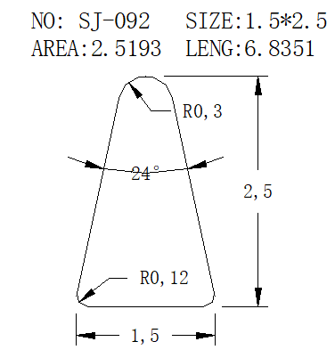 Triangular Wire SJ-092 drawing SJ-092