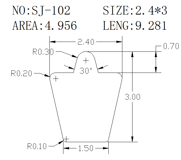 Support Bar SJ-102 drawing SJ-102
