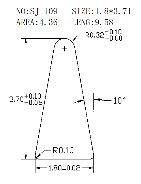 Triangular Wire SJ-109 drawing SJ-109