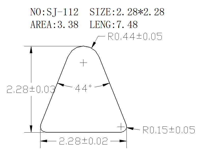 Triangular Wire SJ-112 drawing SJ-112