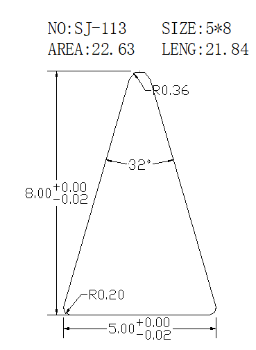 Triangular Wire SJ-113 drawing SJ-113