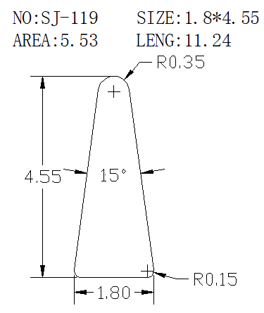 Triangular Wire SJ-119 drawing SJ-119