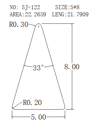 Triangular Wire SJ-122 drawing SJ-122