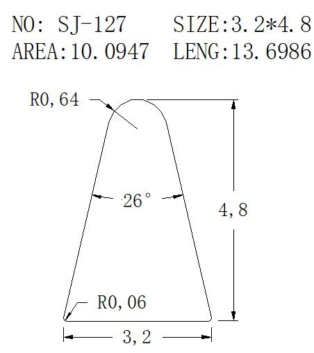 Triangular Wire SJ-127 drawing SJ-127