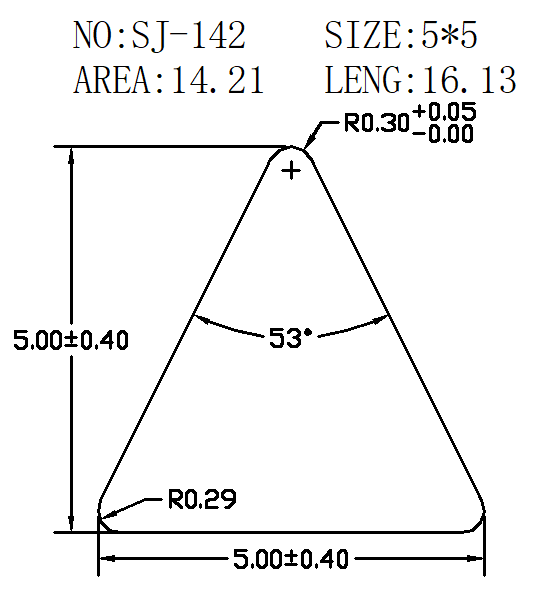 Triangular Wire SJ-142 drawing Triangular Wire SJ-142