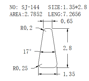 Triangular Wire SJ-144 drawing SJ-144
