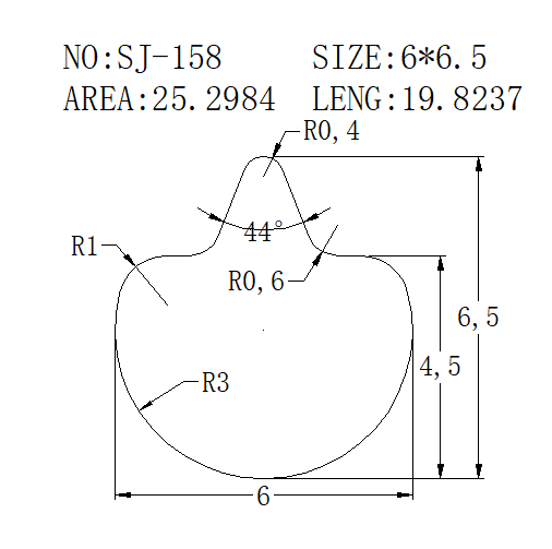 Support Bar SJ-158 drawing SJ-158