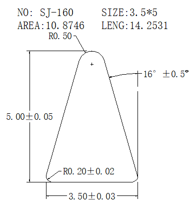 Triangular Wire SJ-160 drawing SJ-160