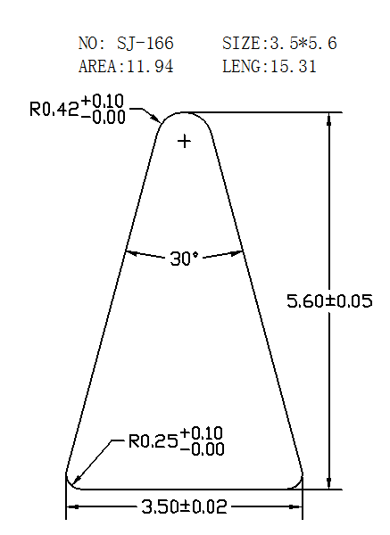 Triangular Wire SJ-166 drawing SJ-166