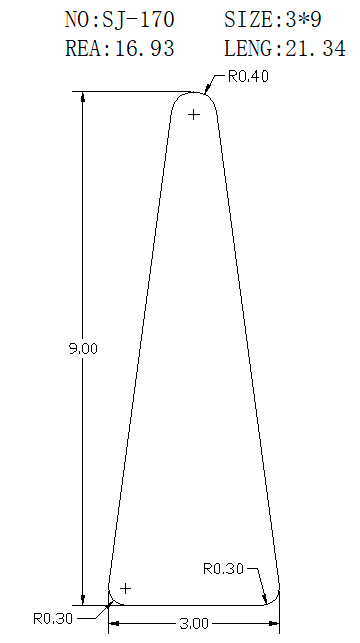 Triangular Wire SJ-170 drawing SJ-170