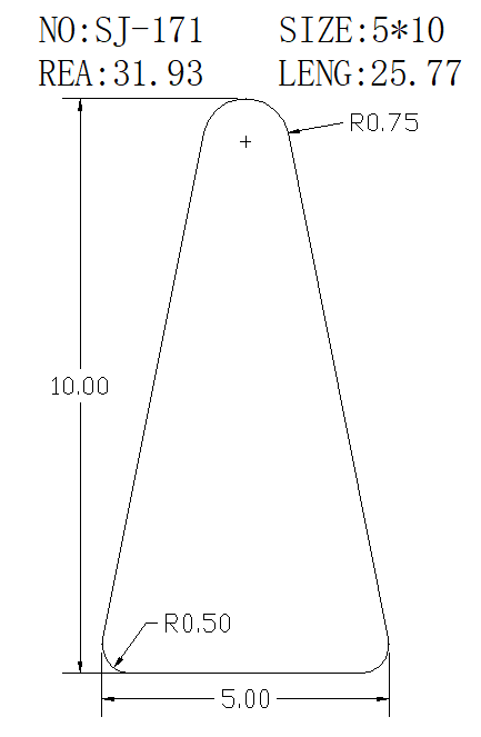 Triangular Wire SJ-171 drawing Triangular Wire SJ-171