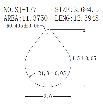 Teardrop shaped Wire SJ-177 drawing SJ-177