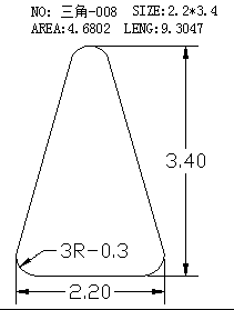 Triangular Wire SJ-008 drawing SJ-008