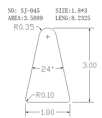 Triangular Wire SJ-045 drawing SJ-045