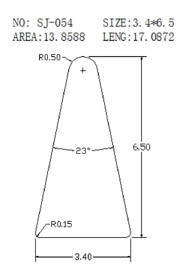 Triangular Wire SJ-054 drawing SJ-054
