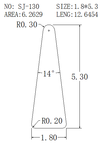 Triangular Wire SJ-130 drawing SJ-130