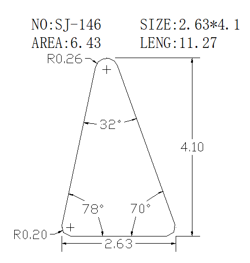 Triangular Wire SJ-146 drawing SJ-146